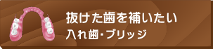 抜けた歯を補いたい入れ歯・ブリッジ